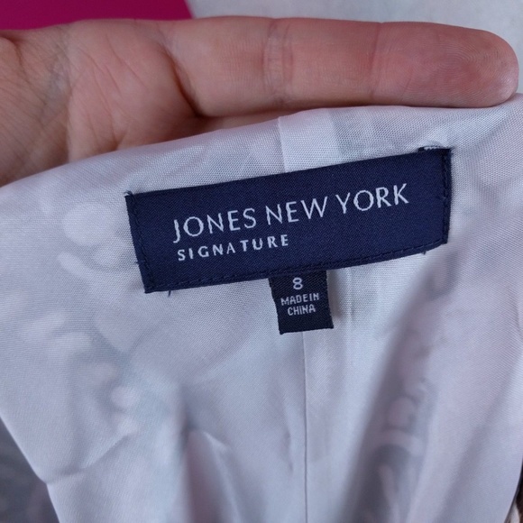 @ Jones New York sz 8 Aline Brown White Dress - Picture 5 of 7